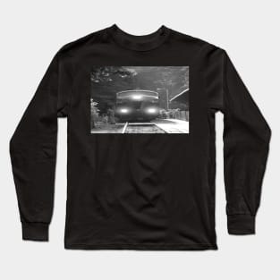 Black and White Train Engine Long Sleeve T-Shirt